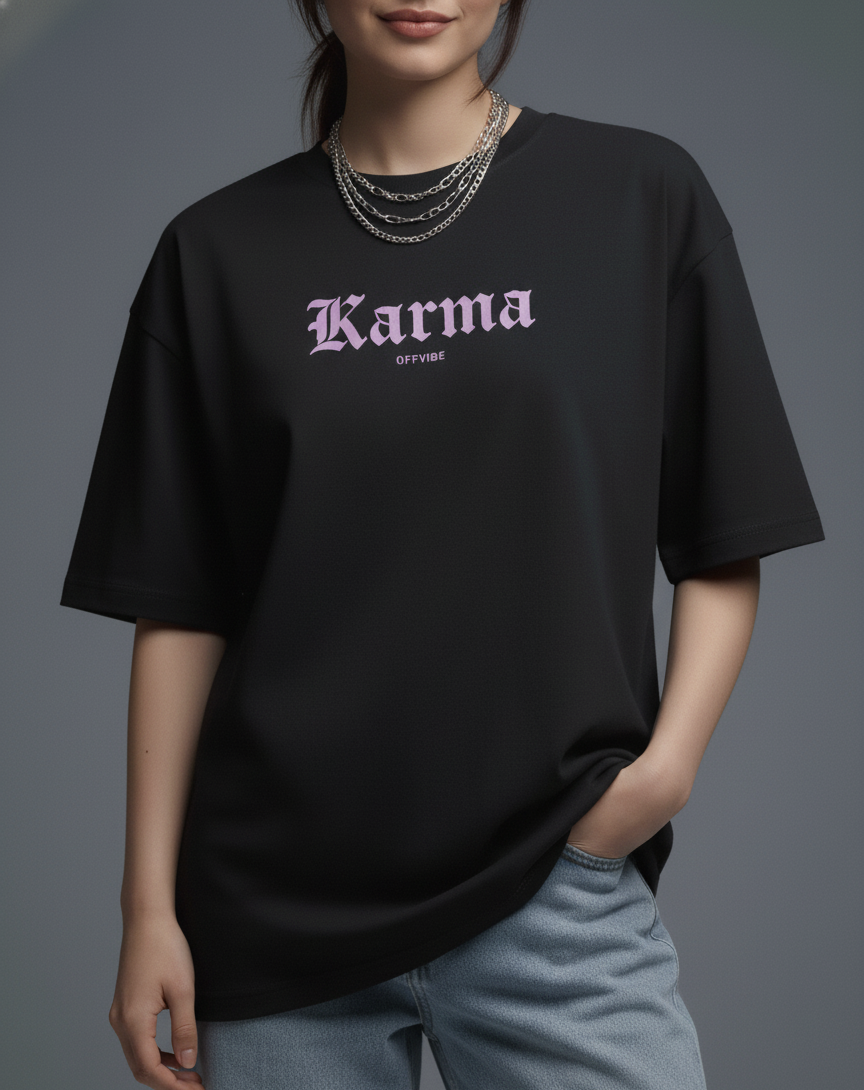 Karma: Back Print Oversized Tshirt