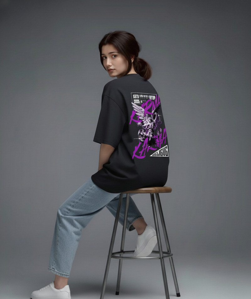 Karma: Back Print Oversized Tshirt